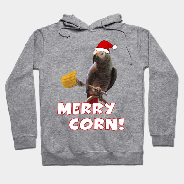 African Grey Parrot Holiday Christmas Santa Hoodie by Einstein Parrot